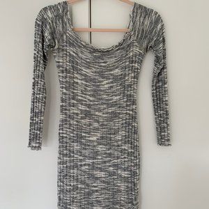 Heather Grey Knit Off The Shoulder Dress